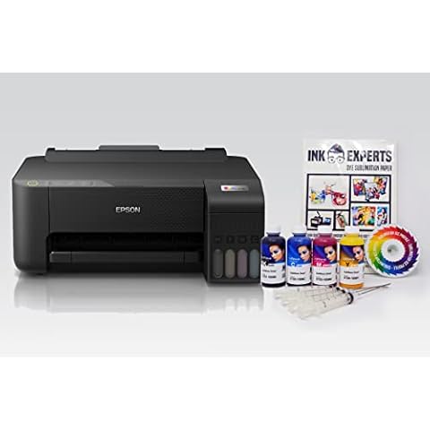 Ink Experts Dye Sublimation A4 Printer Bundle - Compatible with Epson ET1810 inc. Printer and Inktec Sublinova Inks Cover