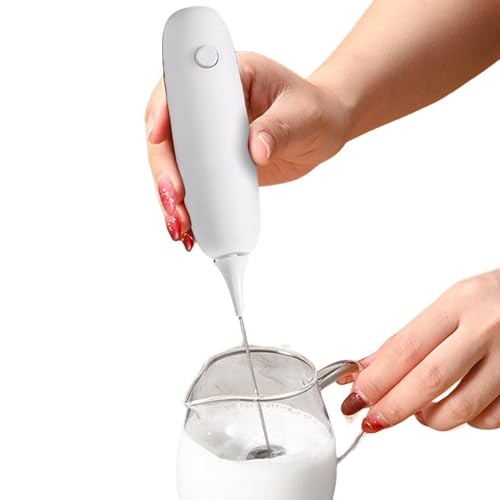 電動ミルク泡立て器 - 9インチ ハンドヘルドコーヒー泡立て器 | 取り外し可能な泡立て器付き充電式エッグビーター | 電動泡立て器フォームメーカー 泡立て器ドリンクミキサー ラテカプチーノホットチョコレート用 ブラック