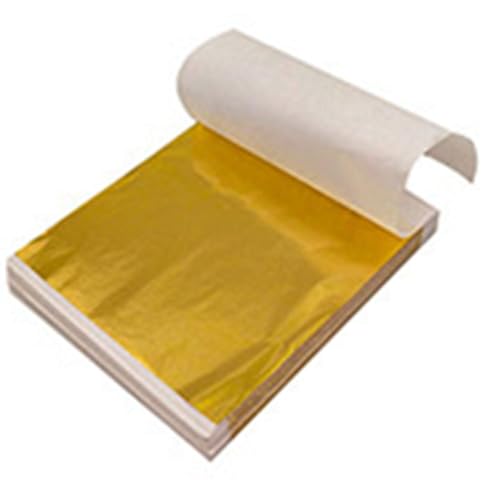 Generic 5 Sheets Imitation Gold Foil Paper Gilding Gold Foil Paper for Gilding Crafting DIY Arts Project Crafting Decoration Useful Processed