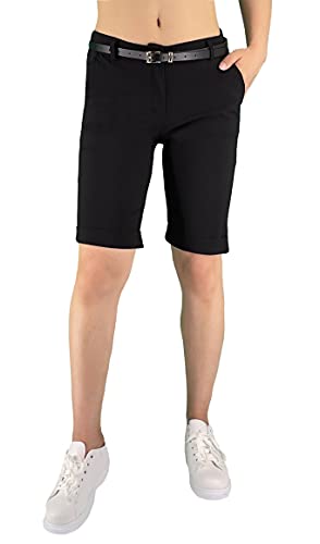 JOPHY & CO. Pantalone Donna Bermuda con Cintura e Tasche (cod. 3009) (Nero, S)