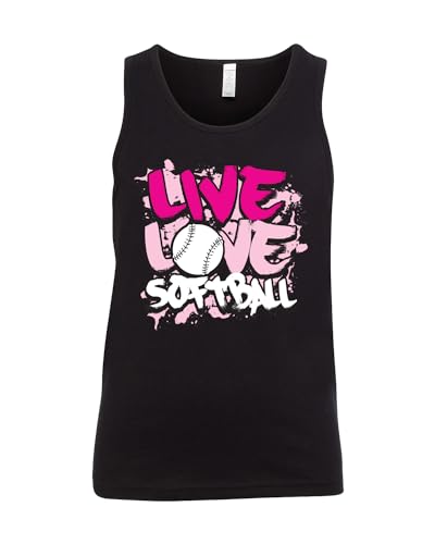 Threadrock Girls Live Love Softball Youth Tank Top