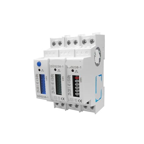 Compteur d'énergie Rail Din monophasé 45A 220V avec écran LCD rétroéclairé bleu - 2