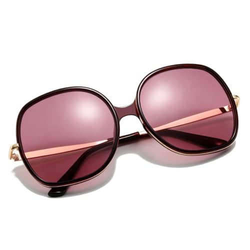 Image of Freckles Mark 70s Super Oversize Square Sunglasses for Women Vintage Rectangular Plastic Frame