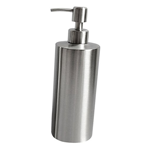 Preisvergleich Produktbild MagiDeal Edelstahl Seifenspender, Badezimmer Flüssigseifen Lotionspender Flüssigseifenspender für Küchenspüle, Bad - Silber, 1# 350ml
