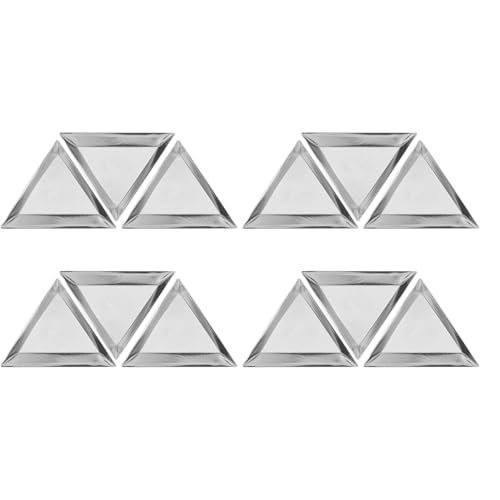 Bandeja triangular de acero inoxidable duradera para joyería y alta costura 2