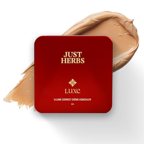 Image of Just Herbs Luxe Illume Correct Creme Concealer | Luxury Makeup | Ayurvedic Skin-Loving Formula | High Coverage | Long-Lasting | Covers Dark Circles (140 SAND)