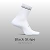 Feetures High Performance Max Cushion Quarter Tall Sock for Women & Men - Moisture-Wicking Athletic Socks - Black Stripe - Large (1 Pair) #1