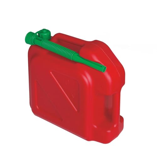 ToM PaR Tanica di benzina da 10 litri | Taniche carburante per auto | Diesel | Riserva | Beccuccio | Indicatore di livello | Imbuto a vite | Con tubo flessibile | Garage | Officina | Auto | Barca