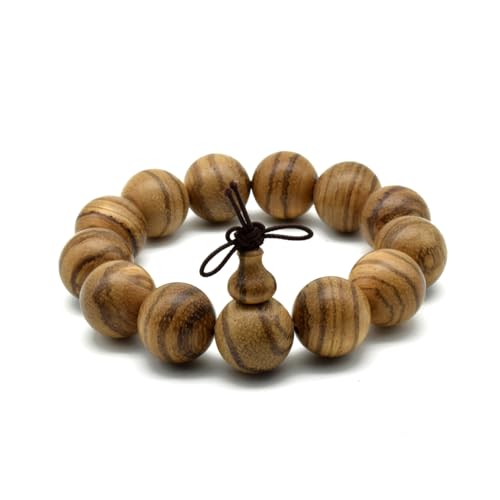 Image of Zen Dear Unisex Natural Vietnam Agarwood Bead Buddhist Prayer Beads Japa Mala Necklace Bracelet Bead (18mm 13 Beads)