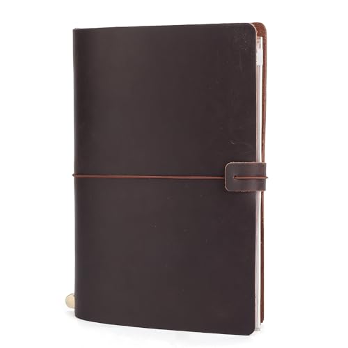 TIDING A5 Genuine Leather Cover Travelers Journal for Men Women