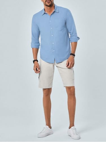Image of TAGDO Men's Cotton Blend Full Sleeve Solid Shirt with Pocket (5169)