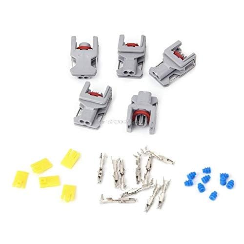 5 Sets 2 Pin Waterproof Connector for Delphi 10811963 Fuel Diesel Injector Fuel Rail Plug