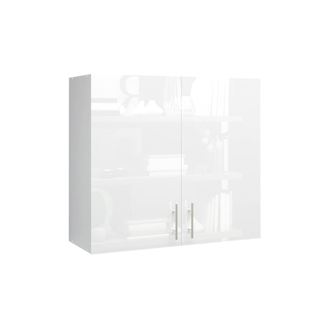 JD Greta 800mm Kitchen Wall Cabinet with Door – Wall Unit – White Gloss – Modern Storage Cupboard — image 1