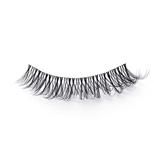 DZANIK 3D Clear Band False Eyelashes Natural Look Multipack, 100% Cruelty-Free, 12MM Natural-Looking Cat Eye Lashes, Reusable, Short Eyelashes Natural Look, 5 Pairs (Style - 01)