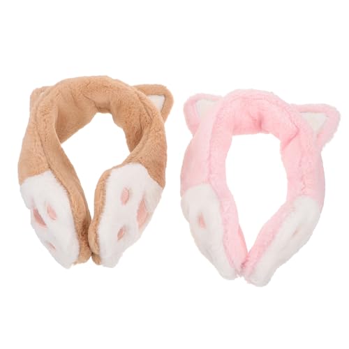 NOLITOY Sturdy Cat Earmuffs Fur Warm Earmuffs for Winter Cat Ear Muff Headband