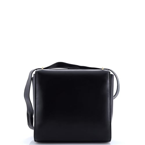 Pre-Loved Clip Flap Bag Leather, Black3