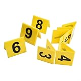 10 cartelli numerici da tavolo con numeri neri in grassetto su sfondo bianco per un servizio rapido e un'identificazione completa del tavolo da pranzo (giallo)