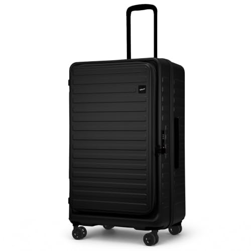 Image of F Gear Windsor Large 76cm German Makrolon Polycarbonate|Japanese Hinomoto Wheel|Front-Opening Trunk-Style Hard Luggage|Check-in Suitcase for Travel|Laptop Sleeve, Expandable, Anti-Theft Zipper| Black