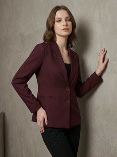 Image of ROCKSY Black Smart Casual Formal Blazer for Women, Regular Fit Stylish Blazer for Women