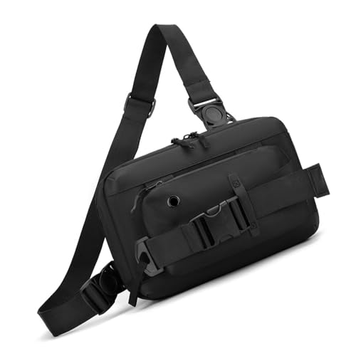 Mochila cruzada para hombre pequeña, impermeable y de estilo deportivo