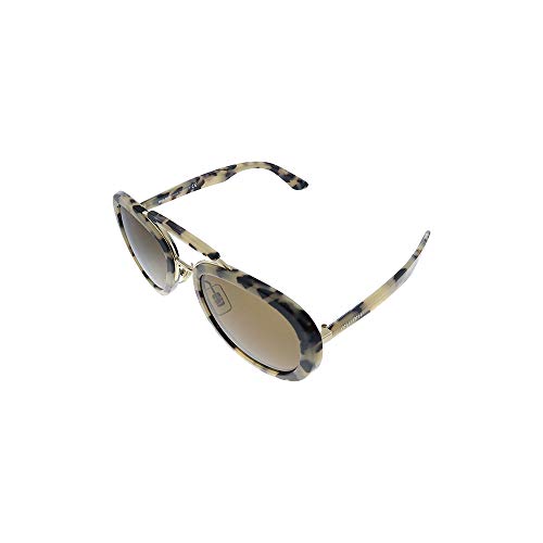 Miu Miu MU 05VS KAD9L1 Grey Havana Plastic Oval Sunglasses Brown Lens