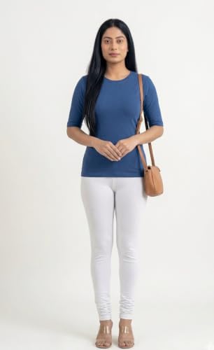 Image of Thrifty Thread Women's Cotton Full Length Leggings | Soft & Comfortable Leggings | High Waist | Regular Fit