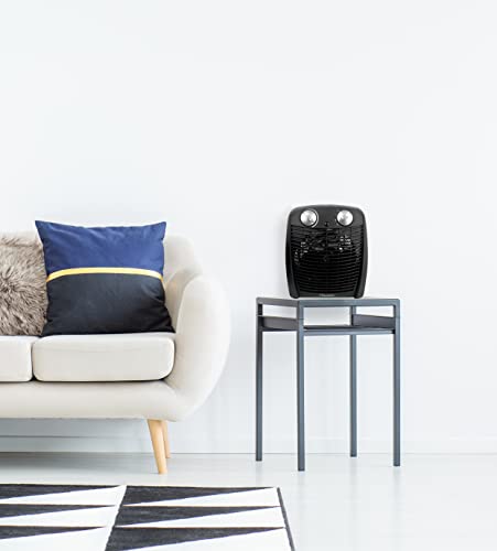 Bestron Ventilatorkachel met 2 standen, incl. kantelbeveiliging en oververhittingsbeveiliging, voor ruimtes tot 20 m², 2000 watt, kleur: zwart - Afbeelding 6