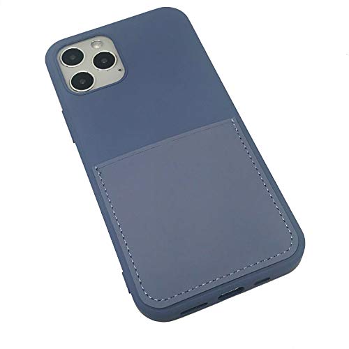 Ultra Slim Liquid Silicon Gel Case Compatible With Iphone 12,For Iphone 12 Pro 6.1 Inch 2020 With Card Holder Sleeves Slot Anti-Scratch Shockproof Wallet Cover With Screen Protector (Lavender Grey) #TOP2