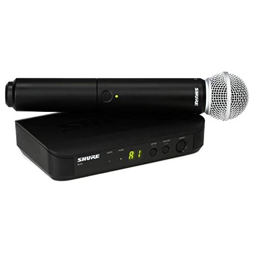 Shure Sistema de microfone sem fio BLX24/SM58 com microfone vocal portátil SM58
