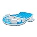 Intex 56299EP 145 x 125 x 20 Inch Splash N Chill Inflatable Lake and Pool Relaxation Island Lounger Seat for up to 7 Adults, Blue and White