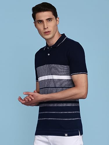 Image of ONN Men's Regular Fit Polo Neck Half Sleeve Striper T-Shirt | T-Shirt for Men