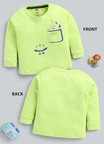 Image of LuvLap Baby Boys Regular Fit 100% Cotton Full Sleeves Boys T-Shirt Set Pack of 4