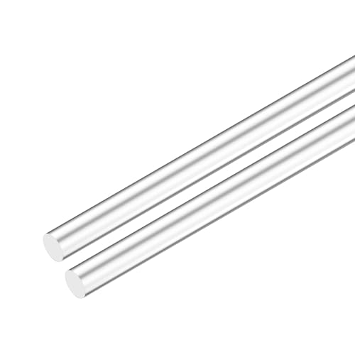 Image of M METERXITY 2-Pack Acrylic Round Rods, 11.8 x 0.47 Inch / 300 x 12 mm Clear Acrylic Dowel Rods Sticks Plastic Sticks Strip for DIY Crafts Lighting Gardening Decorations