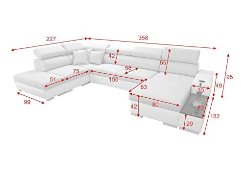 Ecksofa Picanto mit Schlaffunktion und Bettkasten von All4All