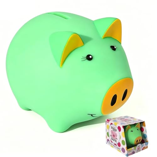 Image of Piggy Bank for Kids, Piggy Bank for Boys, Glow in the Dark | Glow in the Dark Plastic Piggy Bank, Coin Bank Suitable for Boys and Girls