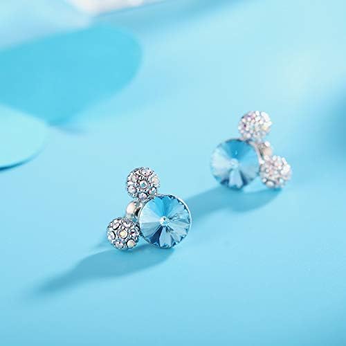 HERMOSO Lovely Mickey Mouse Crystal Stud Earrings for girls/kids/womens, 925 Post jewellery Gift Not allergic