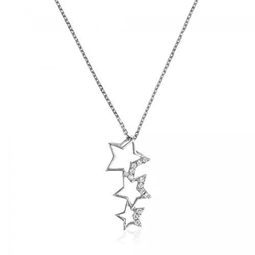 Damen Halskette Konstellation 9ct Weißgold und Zirkonium - Idee Geschenk Weihnachten Cover