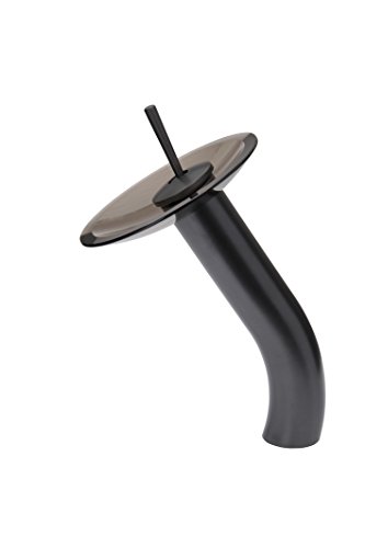 Novatto Gf-001Orb-T Falls Single Lever Waterfall Vessel Faucet, Oil Rubbed Bronze/Tea Glass #TOP2
