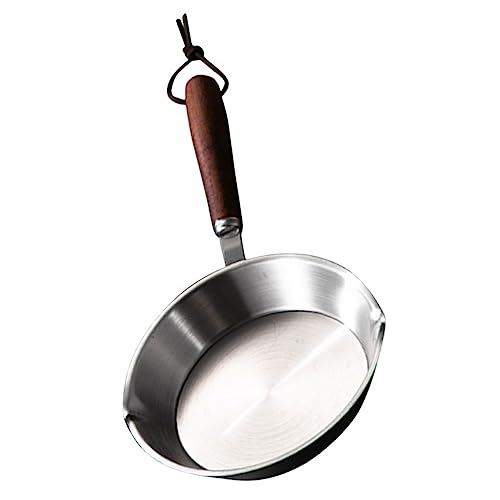 IMIKEYA ステンレス製ミニフライパン ノンスティック加工 小型卵焼き器 オムレツパン 多機能調理器具 快適ハンドル付き キッチン用