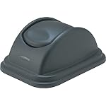 Rubbermaid Commercial Products Swing Top Wastebasket Lid, Compatible with 41QT/10.25G RCP Wastebaskets, Polypropylene, Black, Lid Only - Image 4