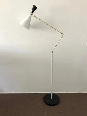 Nauticaz Floor LAMP Adjustable White & Black - Use for Home, Mid Century, Stilnovo