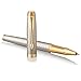 PARKER 1931686 IM Premium Penna Roller, Punta Fine e Ricarica di Inchiostro Nero, Warm Silver Golden Trim