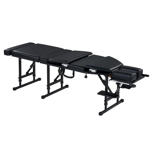 MT Chiropractic Arena-180 Aluminum Portable Chiropractic Adjustment Table Lightweight Stable Folding Platform Manual Drop Carrying Case Included
