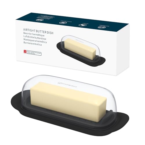KITCHENDAO Airtight Butter Dish with Lid for Countertop and Refrigerator