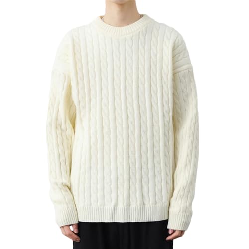 Men's Knitted Warm Pullover Sweater Winter Round Neck Casual Large Size Loose Sweater