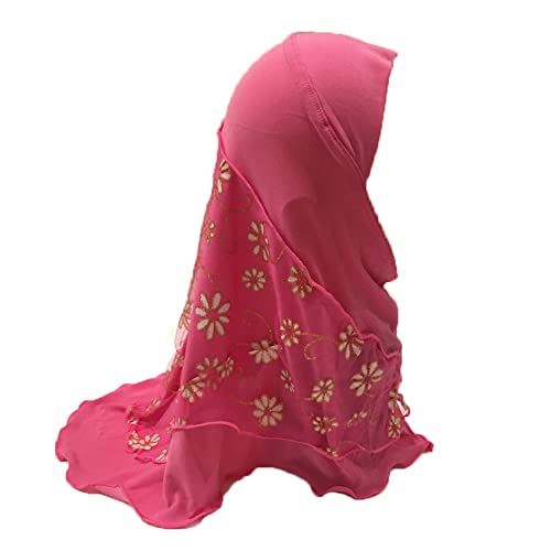 JDYaoYing Turban musulman hijab islamique pour filles de 2 à 6 ans, rose, Taille Unique Cover