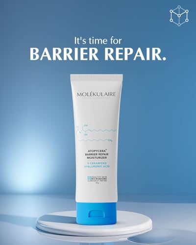 Image of Molekulaire Atopycera Barrier Repair Moisturizer | 5 Ceramides & Hyaluronic Acid | Fragrance-Free Face Moisturizer for long lasting hydration|Non-Sticky & Fast Absorbing | Daily Use For All Skin Types | 50g
