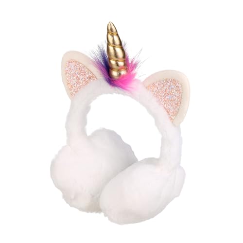 Orejeras de invierno calientes para mujer y niña con diseño de unicornio 7