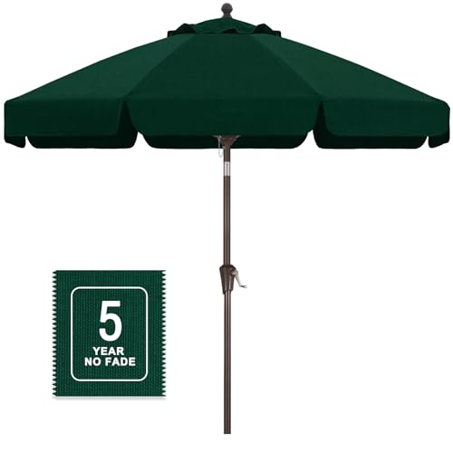 Image of MASTERCANOPY 9ft Olefin Valance Patio Umbrella Forest Green