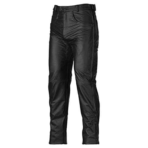 Vance Leather Men's Black Premium Leather Motorcycle Overpants with Side Zipper and Snaps (36, Black)